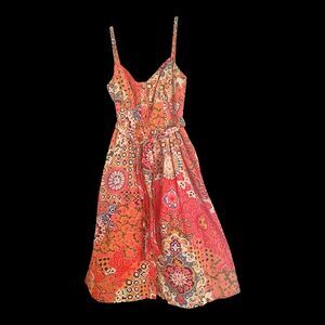 J. Crew Sundress Button Front Cotton Poplin sz 2 Floral Hot Pink Pockets Lined